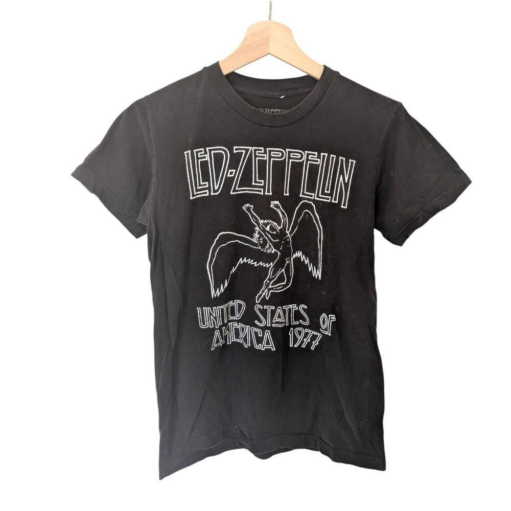 led zeppelin 1977 usa tour icarus graphic band tee officially licensed black s